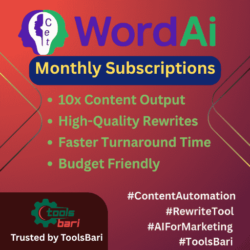 Word.Ai - প্রিমিয়াম কনটেন্ট স্পিনিং ও রিরাইটিং টুল (মাসিক সাবসক্রিপশন)